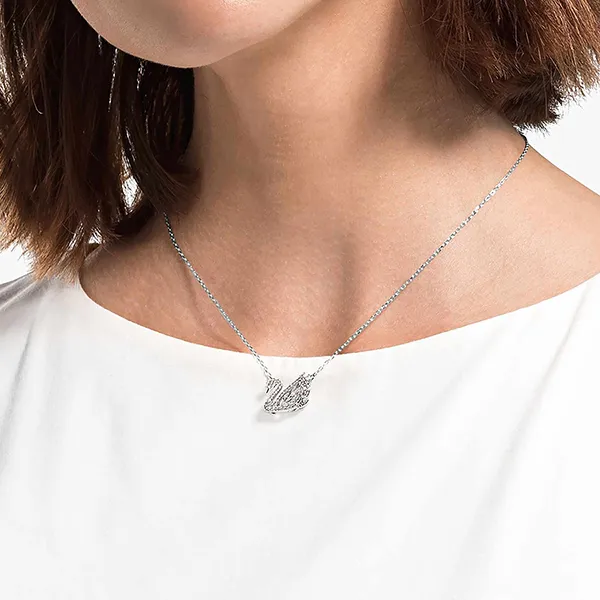 Dây Chuyền Nữ Swarovski Dancing Swan Necklace, White, Rhodium Plated 5514421 Màu Bạc (Box Hồng) - Trang sức - Vua Hàng Hiệu