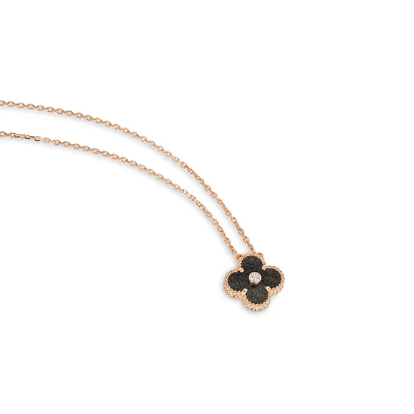 Dây Chuyền Jewery Luxury Limited Edition Obsidian Vintage Alhambra Holiday Pendant Màu Vàng Đen - Trang sức - Vua Hàng Hiệu