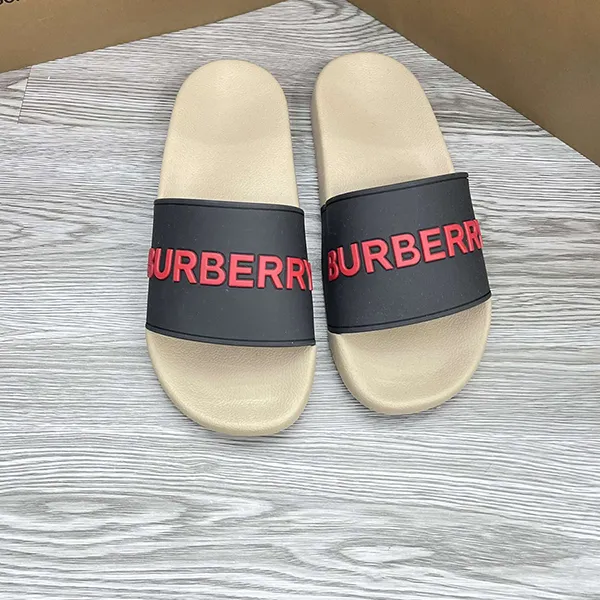 Dép Burberry Logo Detail Two-Tone Slides 80588971 Màu Be/Đen Size 37 - Dép - Vua Hàng Hiệu