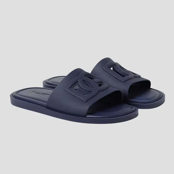 Dép Nam Dolce & Gabbana D&G Rubber With Logo Slide CS2215AN994 8H665 Màu Xanh Navy Size 41 - Dép - Vua Hàng Hiệu