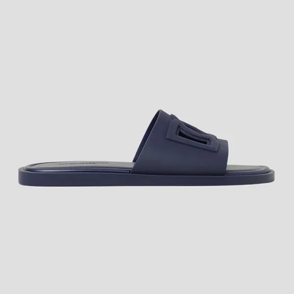 Dép Nam Dolce & Gabbana D&G Rubber With Logo Slide CS2215AN994 8H665 Màu Xanh Navy Size 41 - Dép - Vua Hàng Hiệu