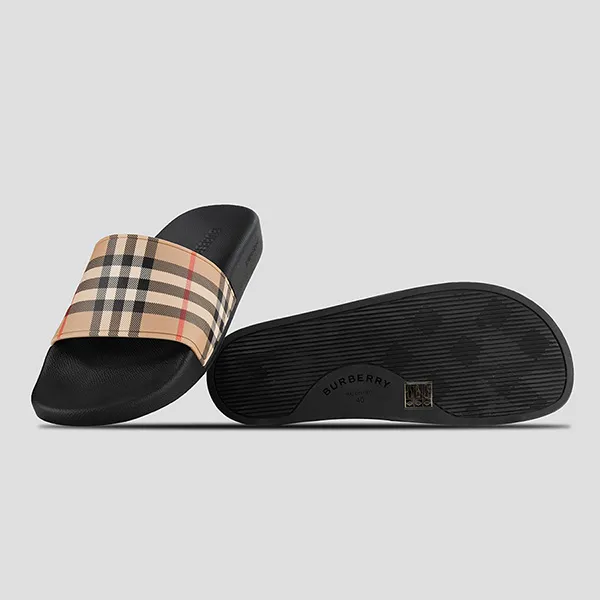 Dép Nam Burberry Vintage Camel 8056942 Màu Đen Size 42