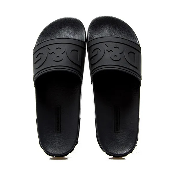 Dép Nam Dolce & Gabbana Rubber D&G With Logo CS1786 AX389 8B956 Màu Đen Size 39