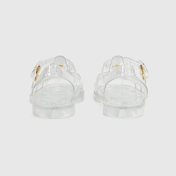 Dép Sandal Gucci Transparent Rubber With Double G Logo 676970-JFM00-8300 Màu Trong Suốt Size 39