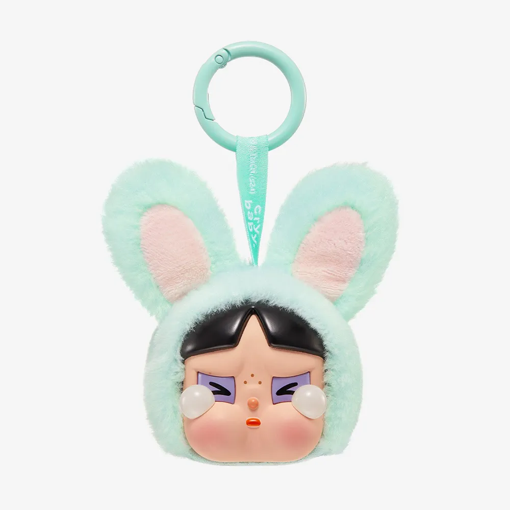 Móc Khóa Pop Mart Crybaby x Powerpuff Girls Series Vinyl Face Plush Blind Box Bunny Buttercup Màu Xanh - Phụ kiện - Vua Hàng Hiệu