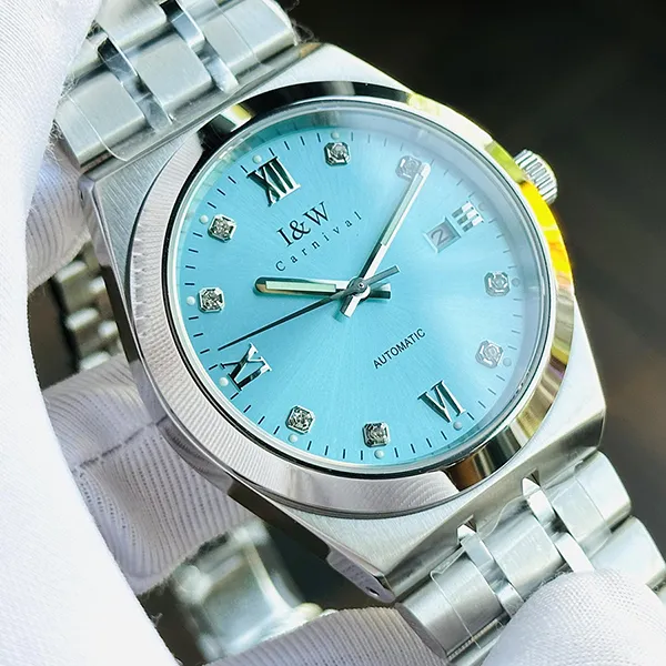 Đồng Hồ Nam I&W Carnival IW758G Màu Bạc Xanh