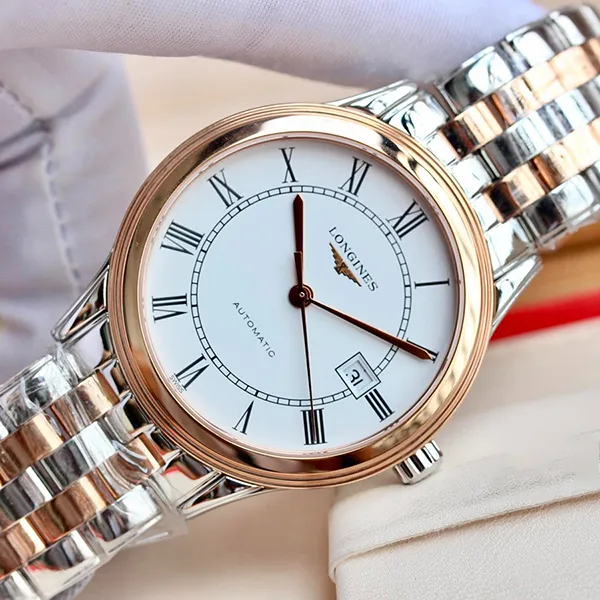 Đồng Hồ Nam Longines Flagship L4.984.3.91.7 Màu Demi (Bạc – Vàng Hồng) - Đồng hồ - Vua Hàng Hiệu