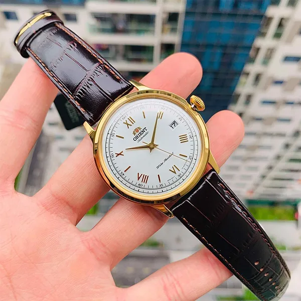 Đồng Hồ Nam Orient Bambino FAC00007W0 Màu Nâu Vàng