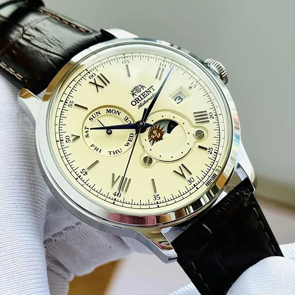 Đồng Hồ Nam Orient Classic Sun And Moon RA-AK0803Y10B (RA-AK0803Y30B) Màu Nâu Vàng