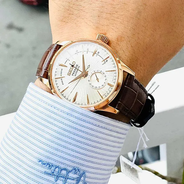 Đồng Hồ Nam Seiko Presage Cocktail Time Sunburst Dial SARY132 Màu Nâu Trắng - Đồng hồ - Vua Hàng Hiệu