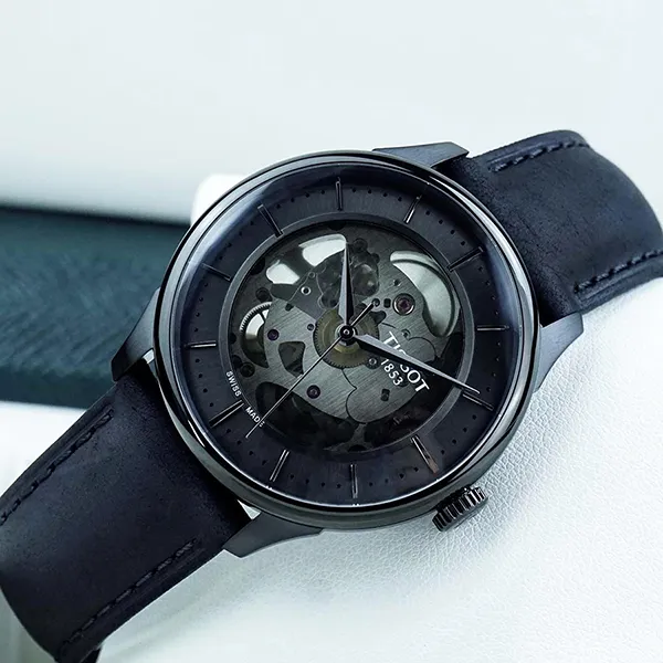 Đồng Hồ Nam Tissot Chemin Des Tourelles Squelette T139.836.36.441.00 Màu Đen Xám