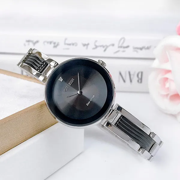Đồng Hồ Nữ Citizen Eco-Drive EX1538-50E Màu Bạc Đen