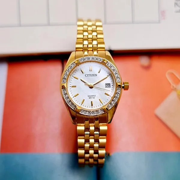 Đồng Hồ Nữ Citizen Quartz Gold Watch EU6062-50D Màu Vàng Trắng