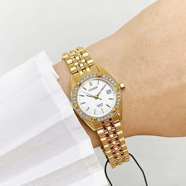 Đồng Hồ Nữ Citizen Quartz Gold Watch EU6062-50D Màu Vàng Trắng