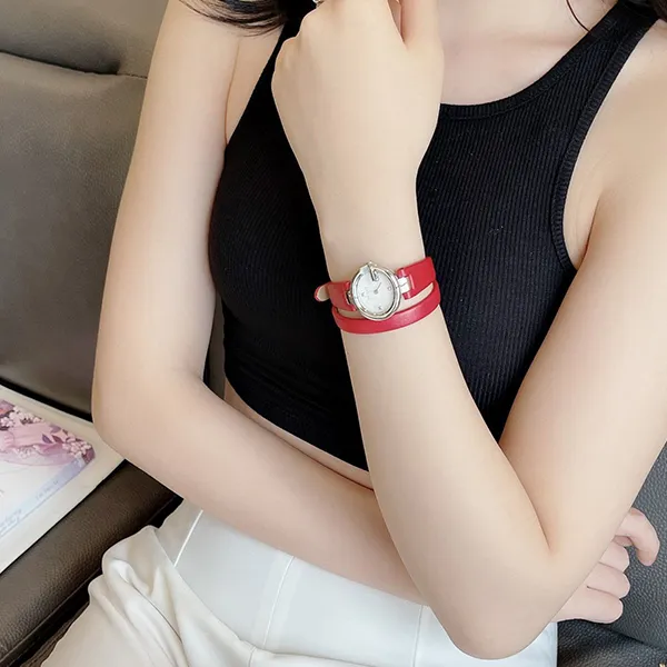 Đồng Hồ Nữ Gucci Guccissima Mother Of Pearl Dial Red Leather YA134508 Màu Đỏ Bạc - Đồng hồ - Vua Hàng Hiệu
