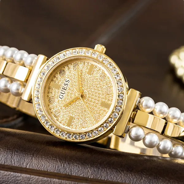 Đồng Hồ Nữ Guess GW0531L2 Intricate Gold Tone Watch 30mm Màu Vàng