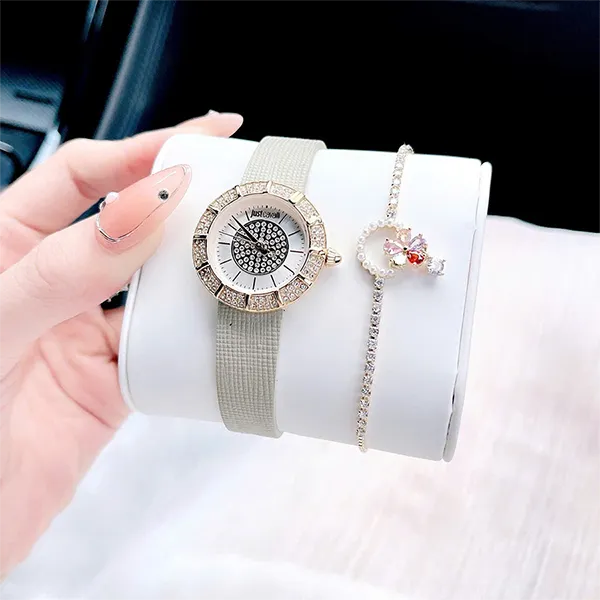 Đồng Hồ Nữ Just Cavalli Eleganza Mini Leather Màu Be