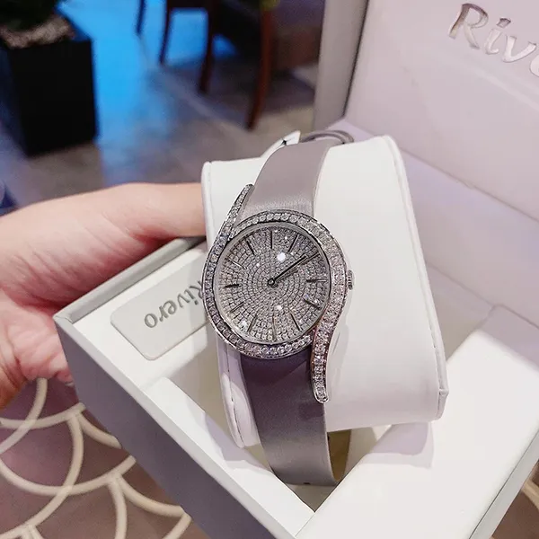 Đồng Hồ Nữ Rivero R9008 Quazt Ladies Watch Màu Xám Bạc