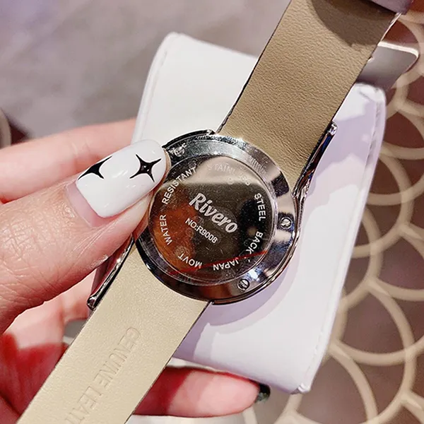 Đồng Hồ Nữ Rivero R9008 Quazt Ladies Watch Màu Xám Bạc