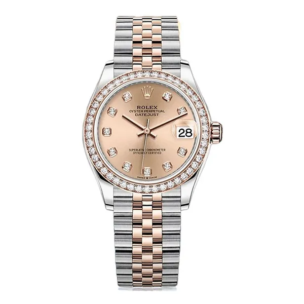 Đồng Hồ Nữ Rolex Datejust 278381RBR Dial Pink 31mm Màu Demi (Bạc - Vàng Hồng)