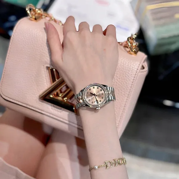 Đồng Hồ Nữ Rolex Datejust 278381RBR Dial Pink 31mm Màu Demi (Bạc - Vàng Hồng)