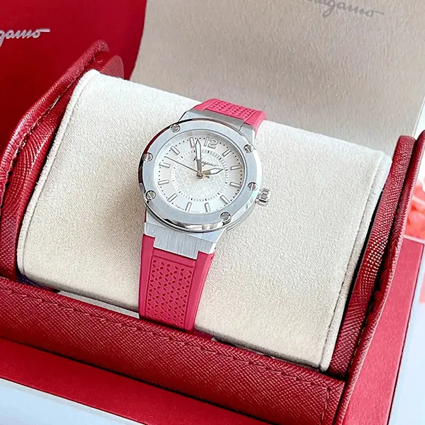 Đồng Hồ Nữ Salvatore Ferragamo F80 Ladies Watch 33mm FIG010015 Màu Đỏ Bạc