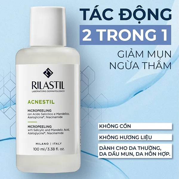 Dung Dịch Hỗ Trợ Tẩy Tế Bào Chết Dành Cho Da Mụn Rilastil Acnestil Micropeeling 100ml