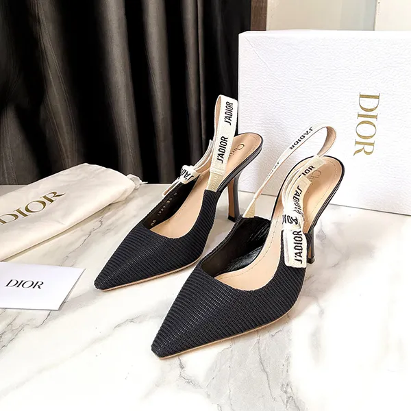 Giày Cao Gót Nữ Dior Technical Fabric Black KCC201TFL-S900 Màu Đen Size 36