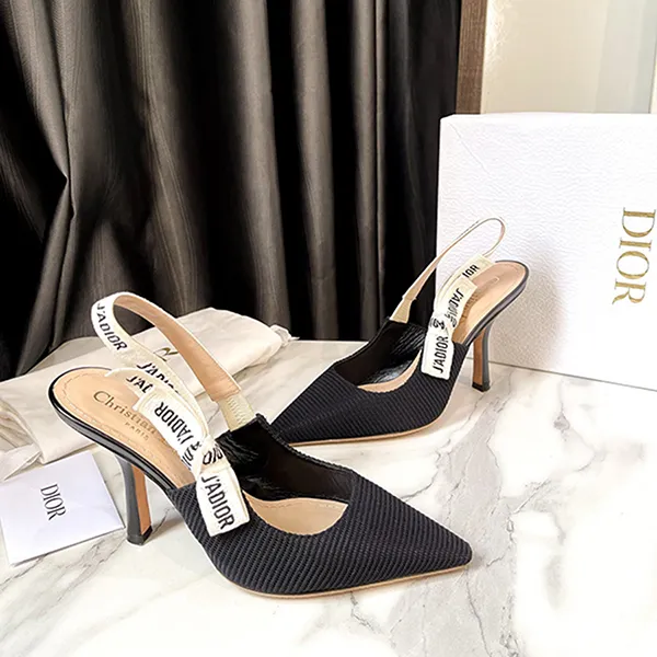 Giày Cao Gót Nữ Dior Technical Fabric Black KCC201TFL-S900 Màu Đen Size 36