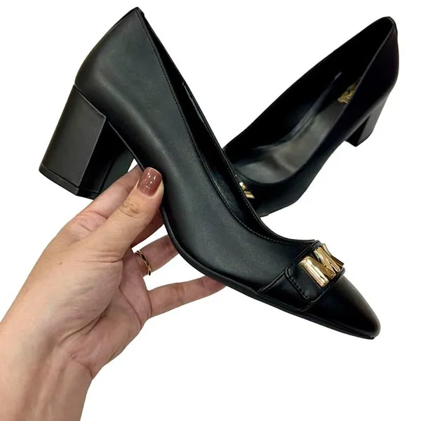 Giày Cao Gót Nữ Michael Kors MK Logo Jilly Flex Pump Màu Đen Size 6