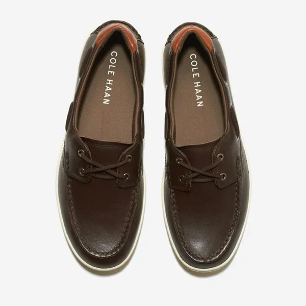 Giày Lười Nam Cole Haan Boat Nantucket Màu Nâu Đậm Size 40
