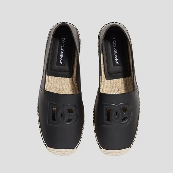 Giày Slip On Nam Dolce & Gabbana D&G Black Leather With Logo A50574 AO602 Màu Đen Size 40 - Giày - Vua Hàng Hiệu