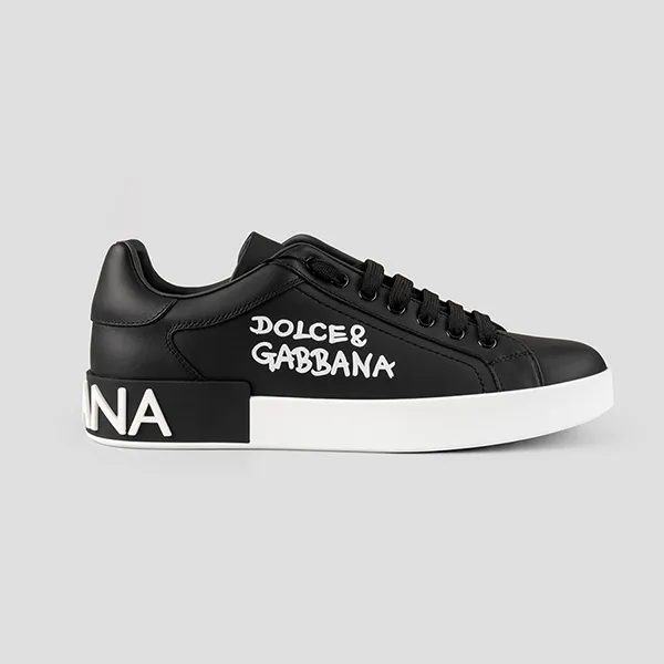 Giày Sneaker Nam Dolce & Gabbana D&G With Logo Printed CS1772 AW710 HWF57 Màu Đen Size 39.5