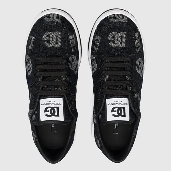 Giày Sneaker Nam Dolce & Gabbana D&G With Denim Logo Black CS2036 Màu Đen Size 8