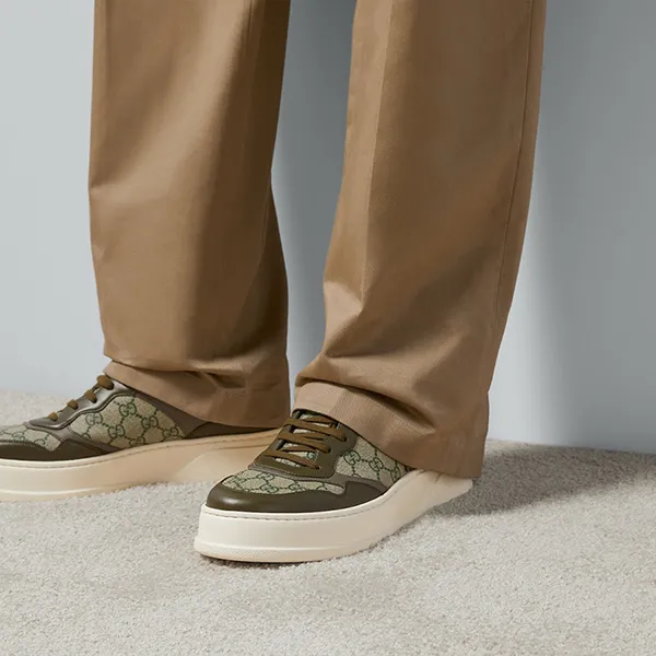 Giày Sneaker Nam Gucci GG Beige Green 669582-UPGA0-3350 Màu Xanh Be Size 40.5 - Giày - Vua Hàng Hiệu
