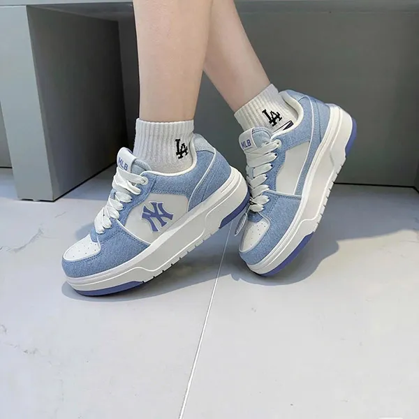 Giày Thể Thao MLB Chunky Liner Vintage Denim New York Yankees 3ASXCVT4N-50BLS Màu Xanh Blue Size 260 - Giày - Vua Hàng Hiệu