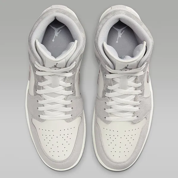 Giày Thể Thao Nam Nike Air Jordan 1 Mid SE FQ7720-002 Màu Trắng Xám Size 45.5 - Giày - Vua Hàng Hiệu
