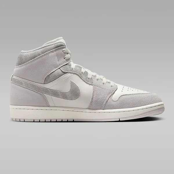 Giày Thể Thao Nam Nike Air Jordan 1 Mid SE FQ7720-002 Màu Trắng Xám Size 45.5 - Giày - Vua Hàng Hiệu
