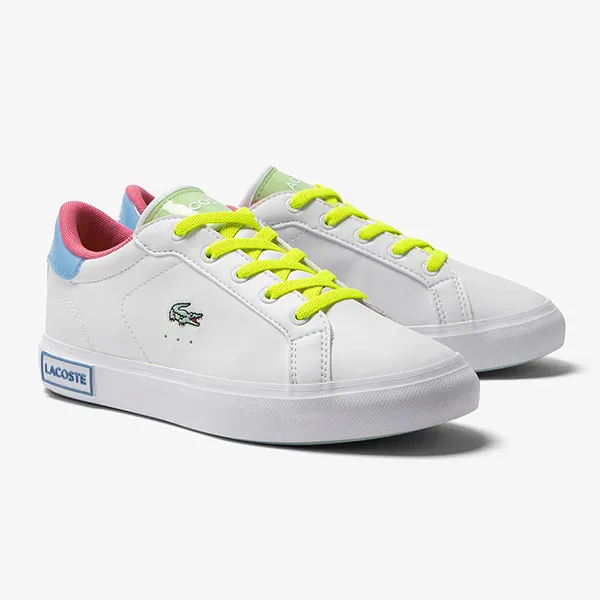Giày Thể Thao Nữ Lacoste Powercourt Synthetic Colour Pop Trainers 45SUC0013-00-082 Màu Trắng Size 35.5 - Giày - Vua Hàng Hiệu