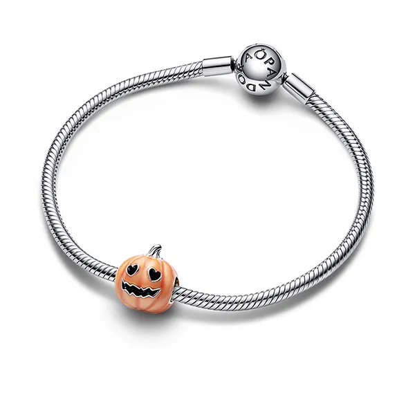 Hạt Vòng Charm Pandora Glow-In-The-Dark Spooky Pumpkin 792291C01 Màu Cam - Trang sức - Vua Hàng Hiệu