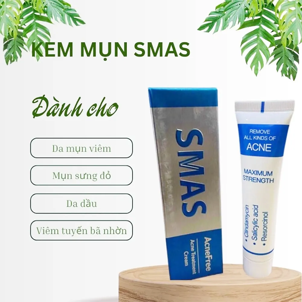 Kem hỗ trợ làm sạch mụn Smas