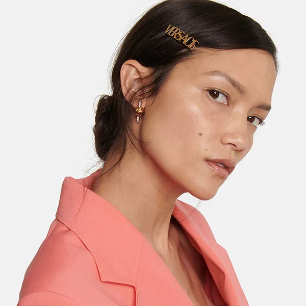 Kẹp Tóc Nữ Versace Logo Hair Clip P00706680 Màu Vàng - Phụ kiện - Vua Hàng Hiệu