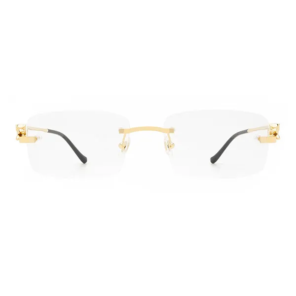 Kính Mắt Cận Nữ Cartier Gold Panthère Eyeglasses CT0281O 001 54 Màu Vàng - Kính mắt - Vua Hàng Hiệu