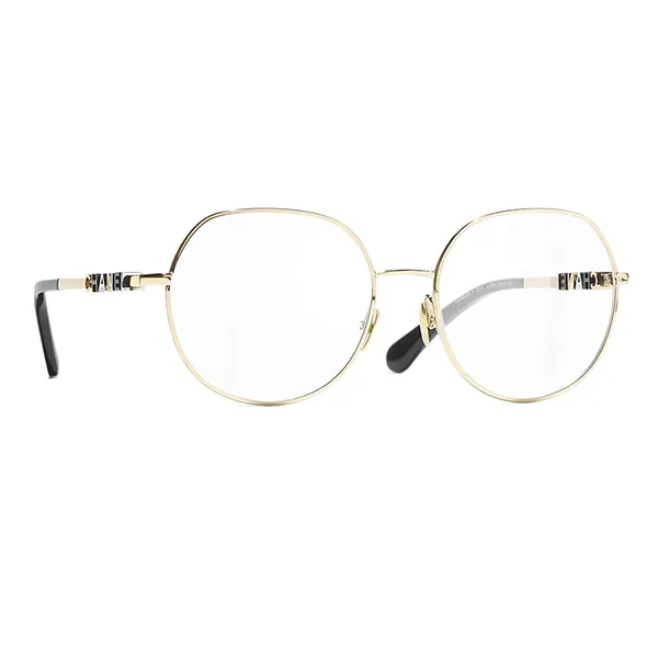 Kính Mắt Cận Nữ Chanel Eyeglasse Pale Gold CH2213 C395 Màu Vàng Đen - Kính mắt - Vua Hàng Hiệu