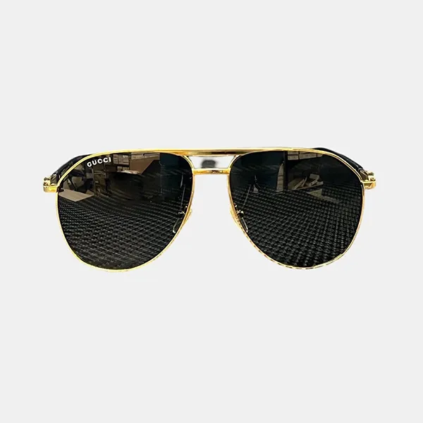 Kính Mát Unisex Gucci GG1220S-001 Sunglasses Màu Đen Vàng Size 59
