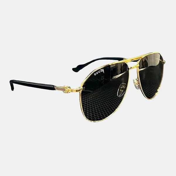 Kính Mát Unisex Gucci GG1220S-001 Sunglasses Màu Đen Vàng Size 59