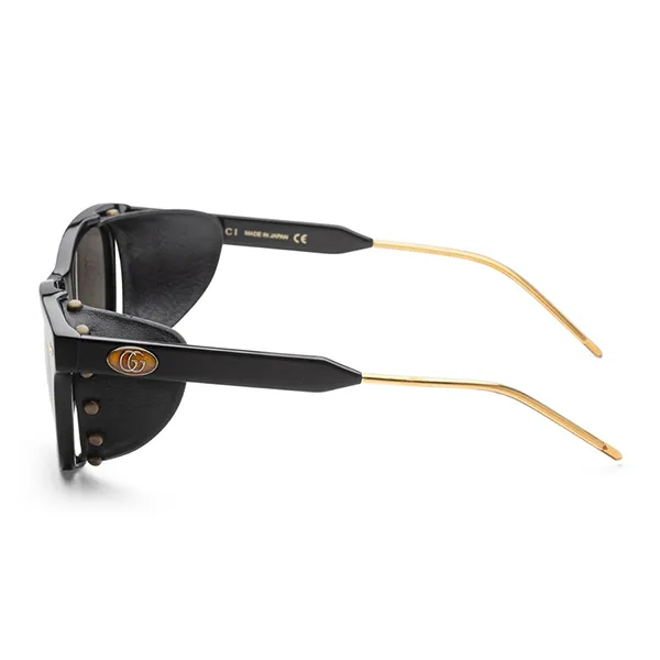 Kính Mát Nam Gucci GG0671S 001 Màu Đen Vàng Gold