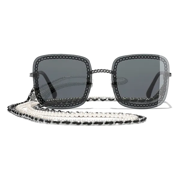 Kính Mát Nữ Chanel Square Sunglasses CH4244 57 Màu Xám Đen - Kính mắt - Vua Hàng Hiệu