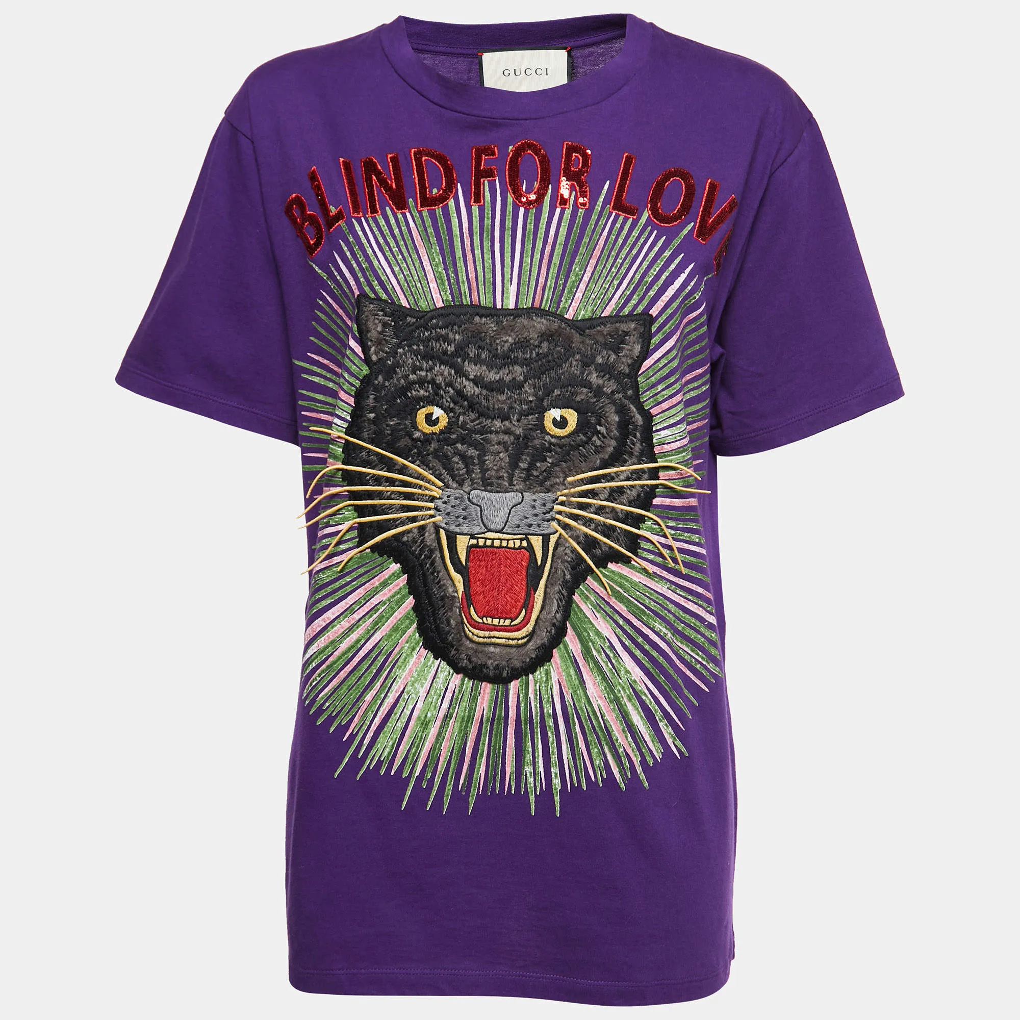 Áo Phông Gucci Blind for Love Embroidery T-Shirt