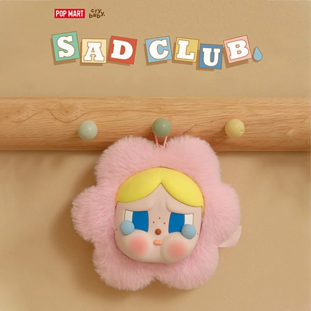 Móc Khóa Có Túi Đựng Pop Mart Crybaby Sad Club Series-Silicone Plush Earphone Bag Màu Hồng Vàng - Phụ kiện - Vua Hàng Hiệu